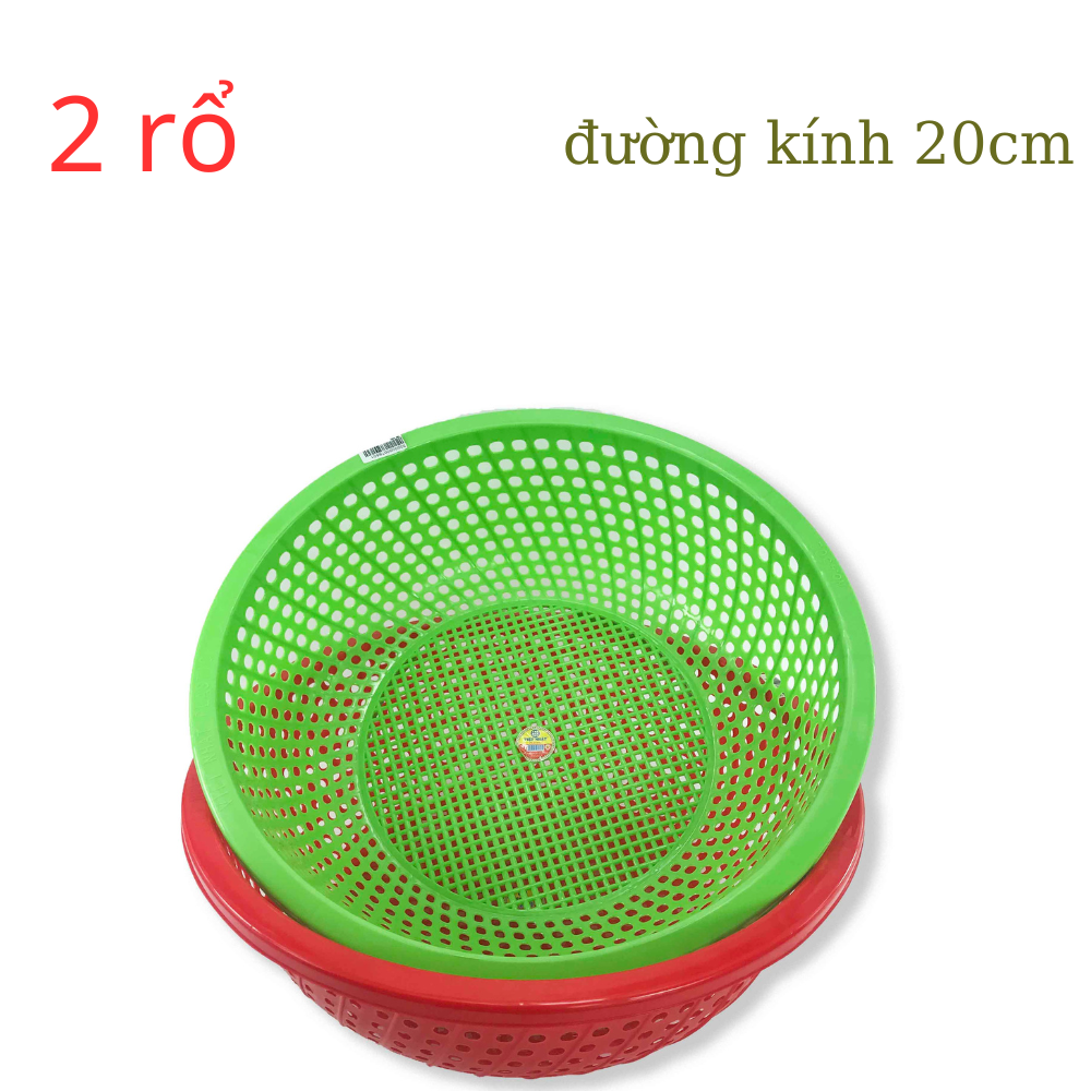 [ComBo 2 Rổ] Rổ Nhựa Tròn, Size Vừa đường kính 20cm, Rổ đựng rau sống, rau củ quả.... Nhỏ Gọn, Tiện Lợi