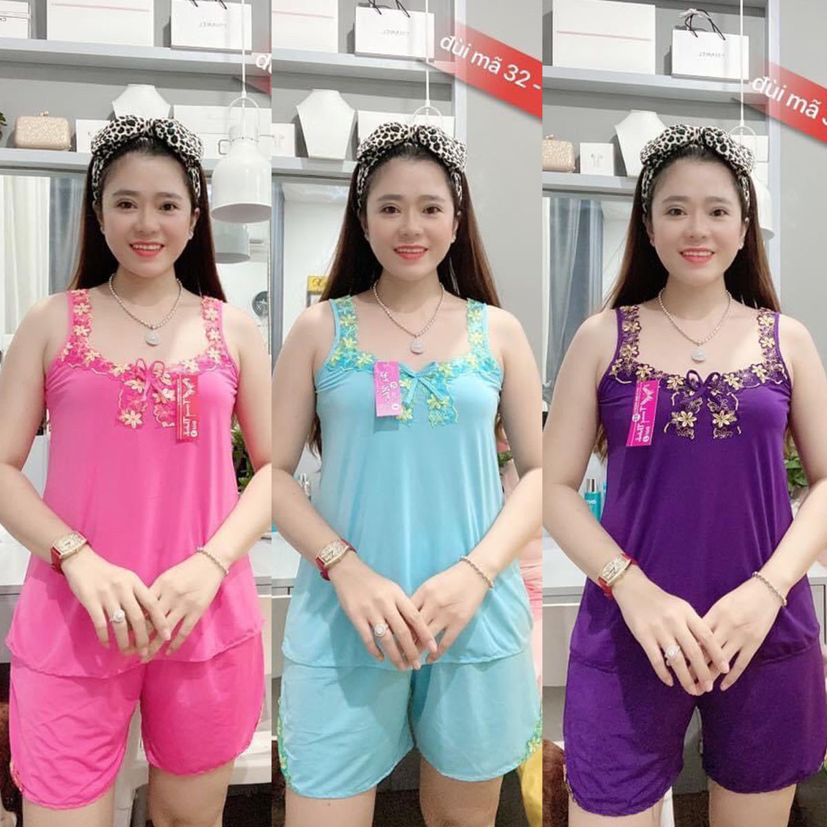 Bộ Quần Áo Thun Lạnh Mặc Nhà Đồ Ngủ Thun Lạnh 2 Dây Phối Ren Co Giãn 40-65Kg