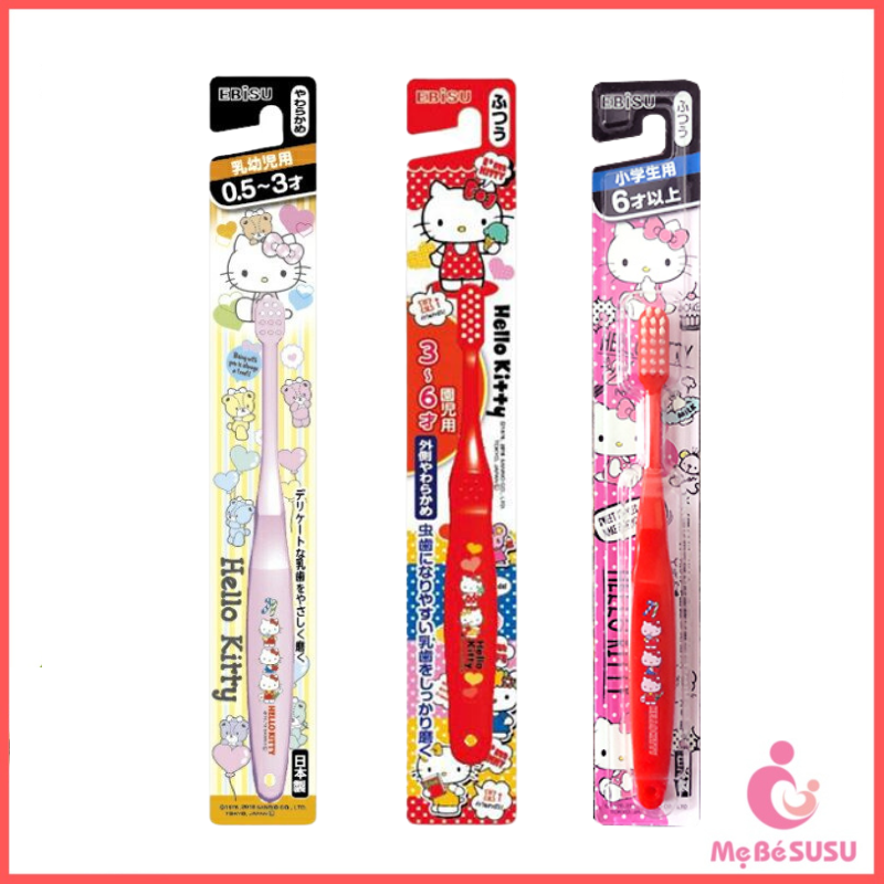 Bàn chải đánh răng cho bé Ebisu Hello Kitty Nhật Bản từ 6 tháng tuổi