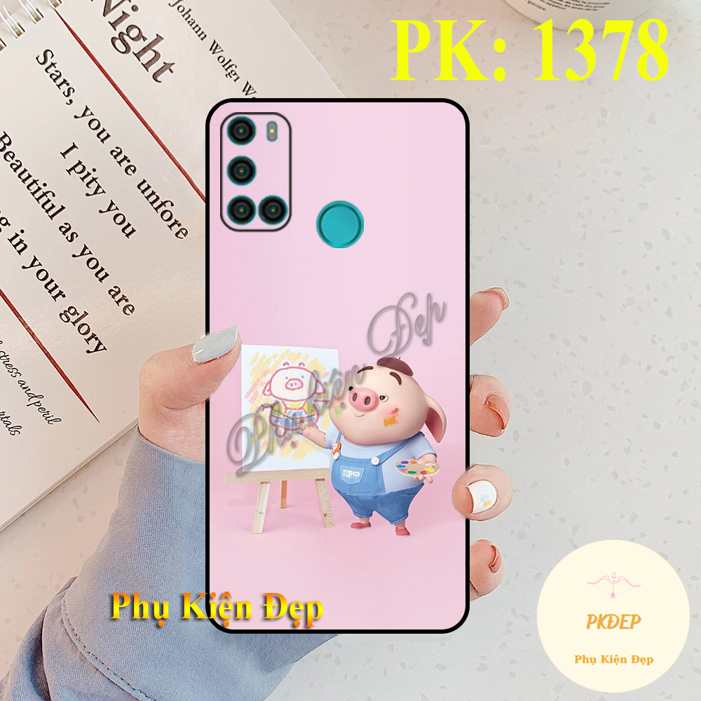 [HCM]Ốp lưng Vsmart Joy 4 dẻo đen in hình Chú heo Hồng siêu đáng yêu siêu đẹp