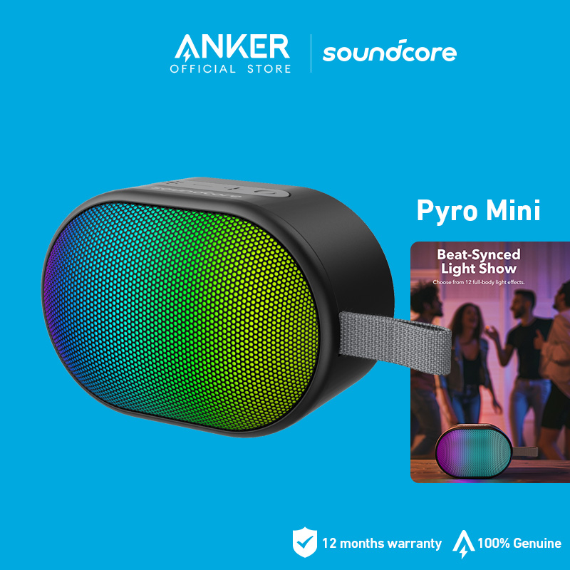 Soundcore by Anker Pyro Speaker Mini Bluetooth 5.3 AUX-in TF Card Slot 6W Bluetooth Speaker with Mic 10 Hrs Playtime, 57mm Driver, Bluetooth 5.3 Portable Bluetooth Speaker