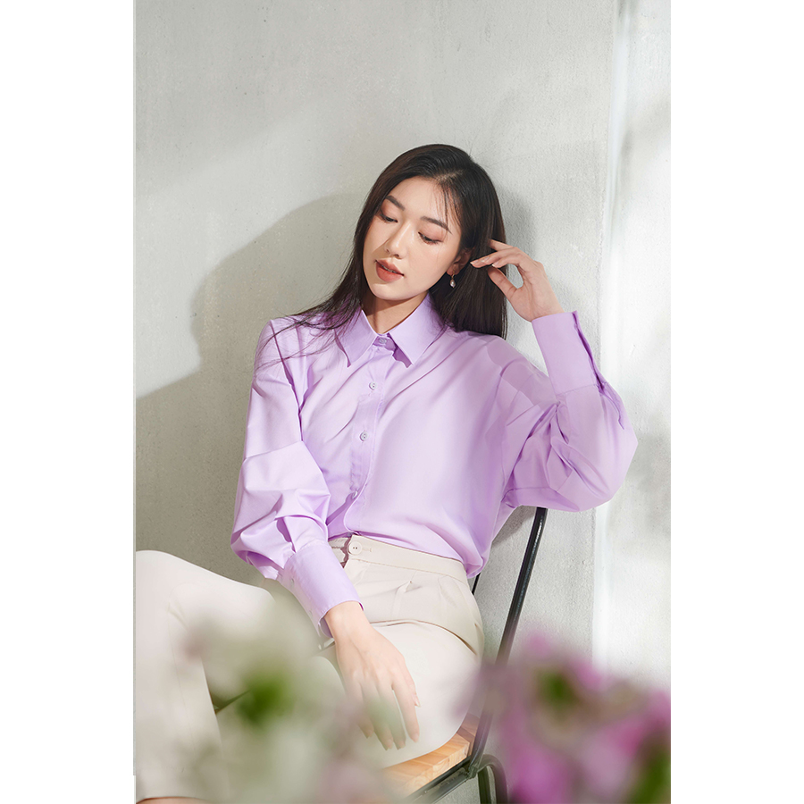 Áo sơ mi nữ dài tay dáng oversized tím_maiimer t25102st