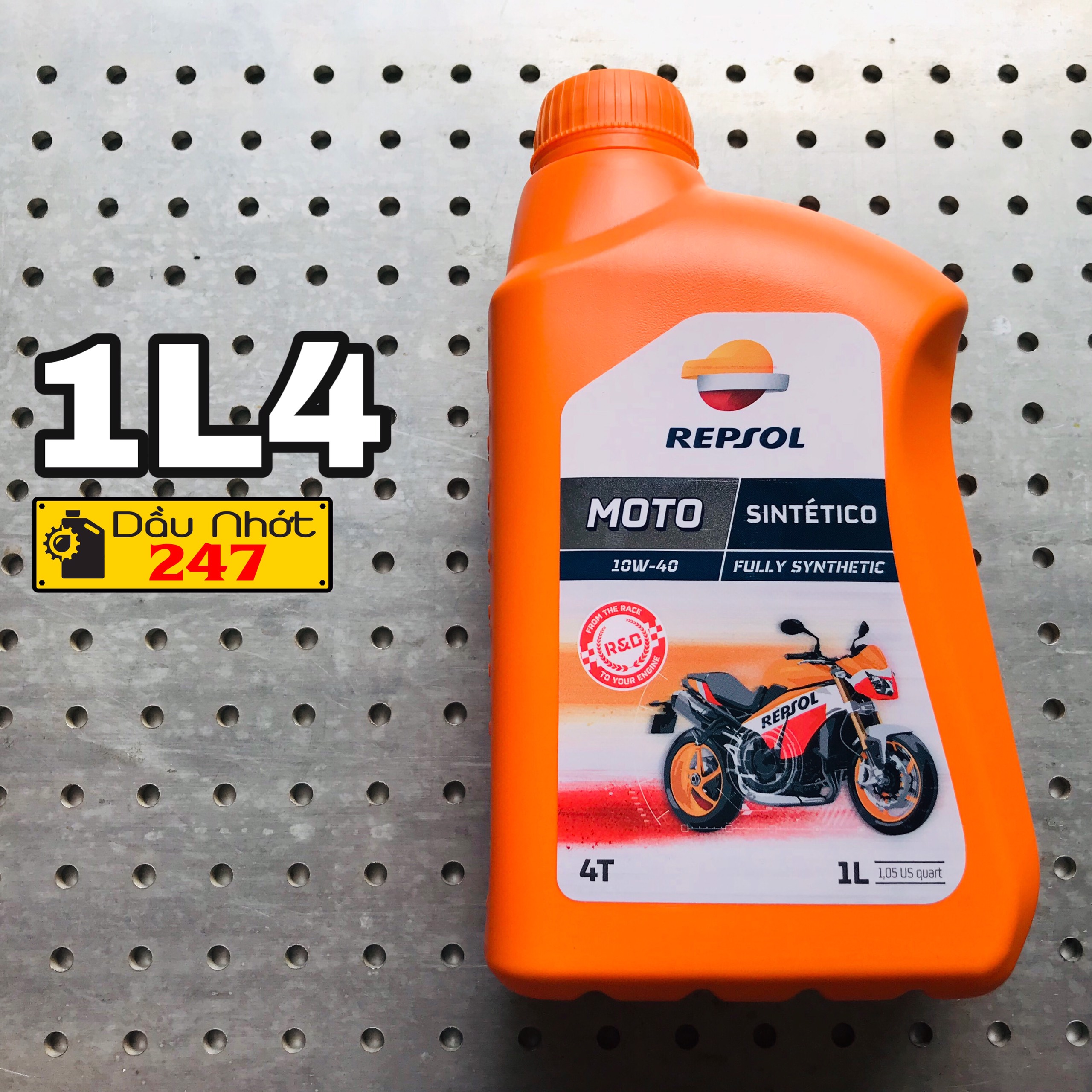 Combo 1l4 dầu nhớt repsol moto sintetico 10w40
