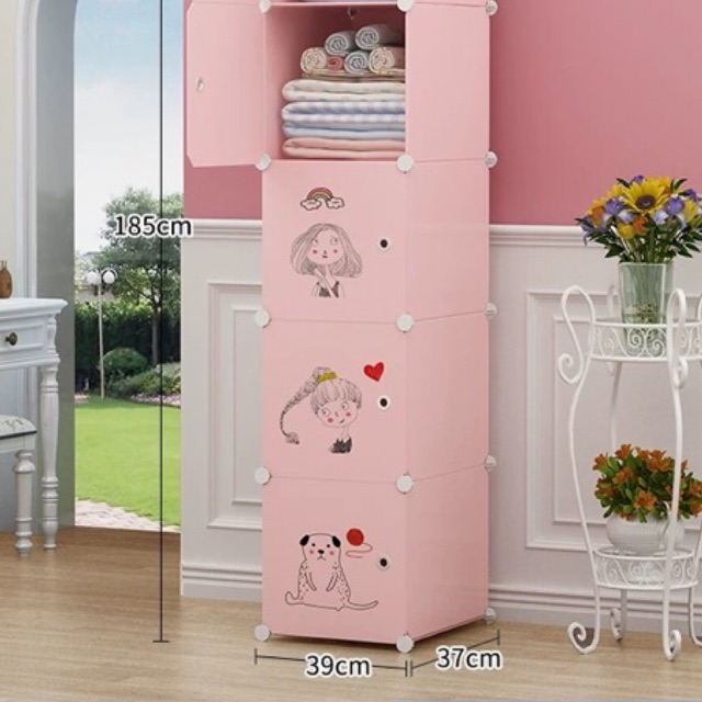 🧚🏻‍♀️Sale- Tủ Nhựa Quần Áo Lắp Ghép 4 Ô Sâu 37X37cm(Cho Bé).