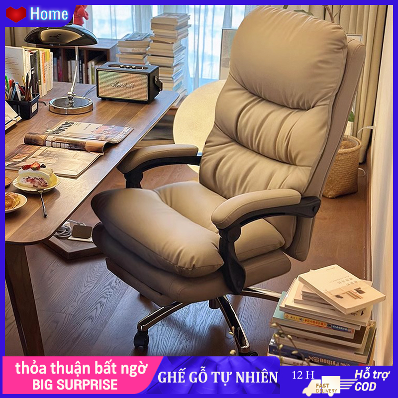 Ghế máy tính tại nhà ghế văn phòng xoay tựa lưng thoải mái ngồi lâu dài nhẹ nhàng sang trọng có chỗ để chân