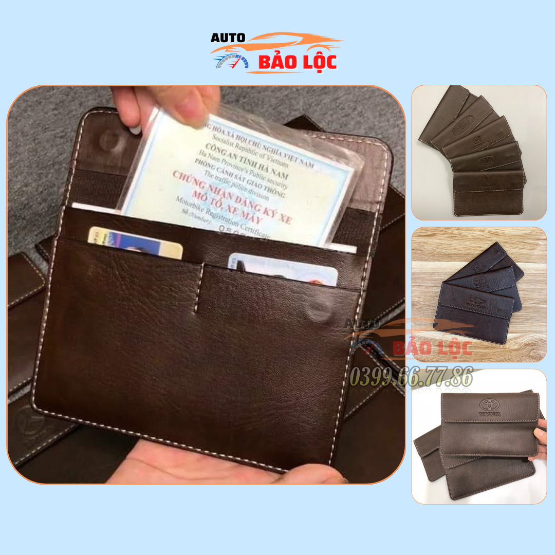 Ví da cao cấp - ví đựng giấy tờ ô tô- ví đựng giấy đăng kiểm - túi đựng giấy tờ xe ô tô