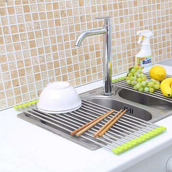 [HCM]Kệ gác bồn rửa chén gấp gọn tiện ích Inox không rỉ - Gia dụng bếp