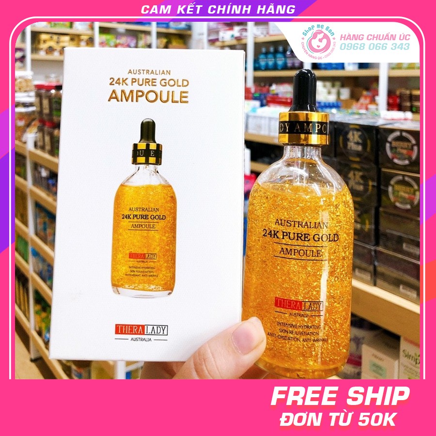 Serum tinh chất vàng 24k pure gold ampoule thera lady 100ml - xuất xứ úc