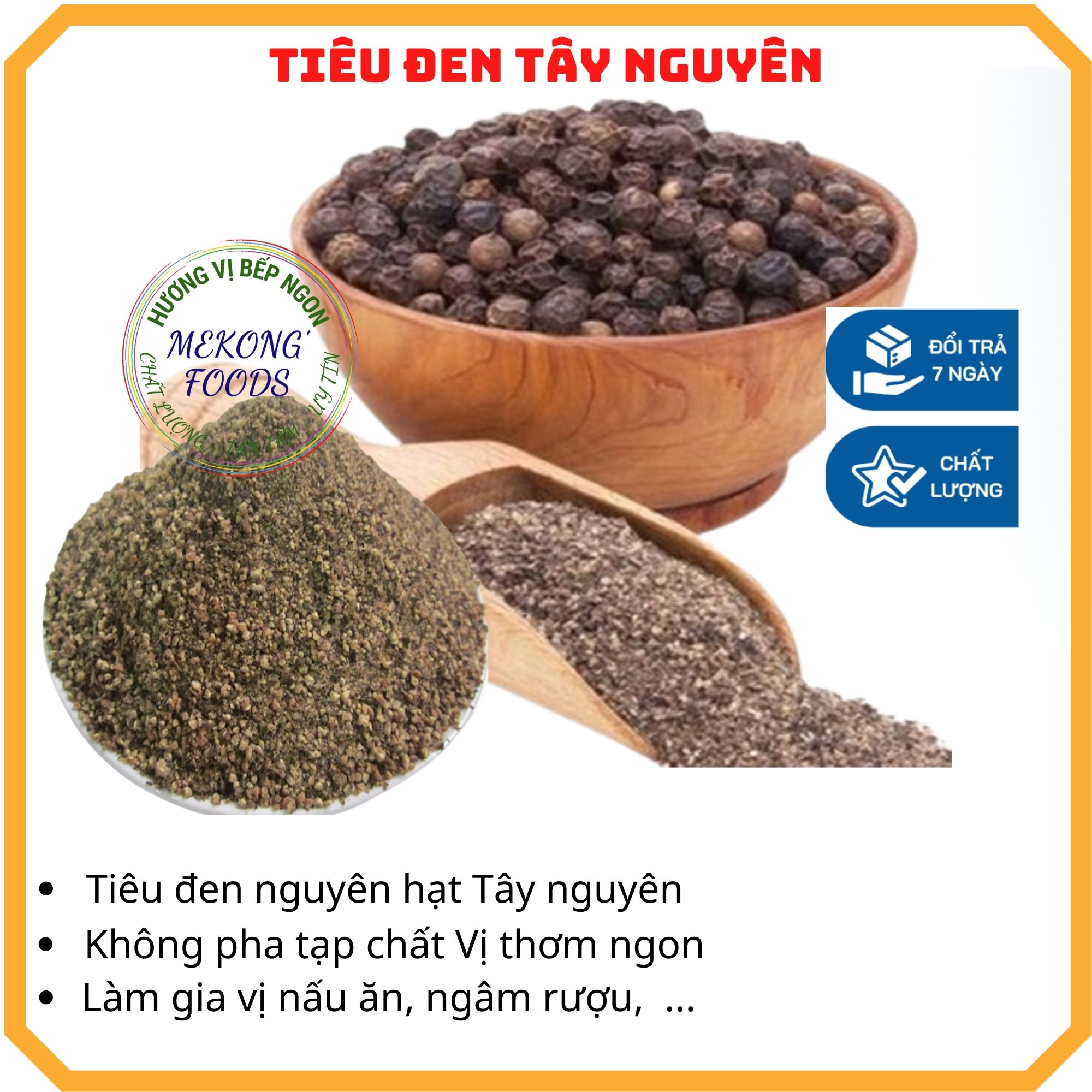 Tiêu đen Đăk Lăk nông sản Tây Nguyên 1000gr