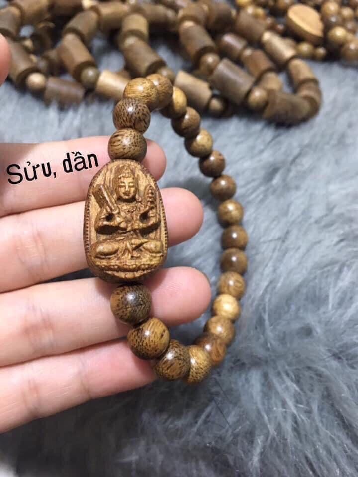 Vòng Tay Chuỗi Hạt Trầm Tự Nhiên, Vòng Đeo Tay gỗ Trầm Hương 8LY - hạt tròn (mùi thơm tự nhiên )