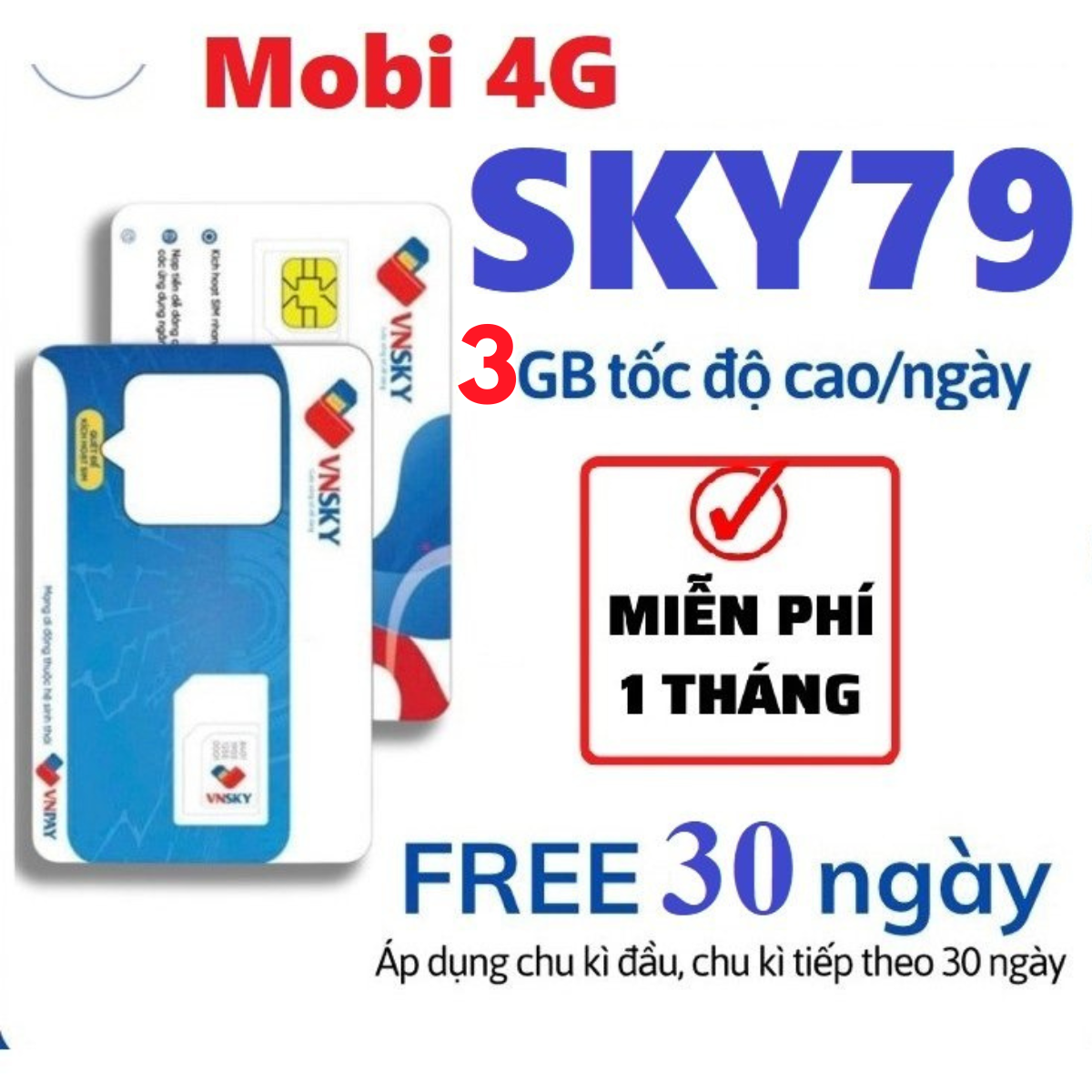 ( SIM KHÔNG GIỚI HẠN DATA ) SIM Mobifone VN SKY69 , SKY79 4G Miễn Phí Data Truy Cập TikTok, Facebook