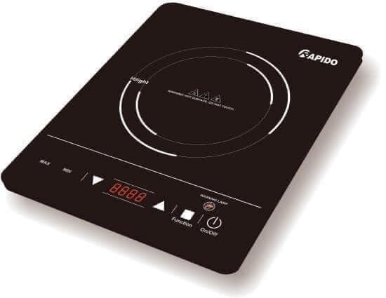 Bếp hồng ngoại đơn RAPIDO RC2000ES-Điều khiển cảm ứng,Màn hình hiển thị 4 số, hẹn giờ (Không Kén Nồi, Kính Cường Lực Chống Trầy, Màn Hình Cảm Ứng, Cách Điện Có Tay Cầm)