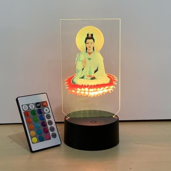 Tranh thờ đèn led 3d hình quan âm bồ tát trang trí - led 10