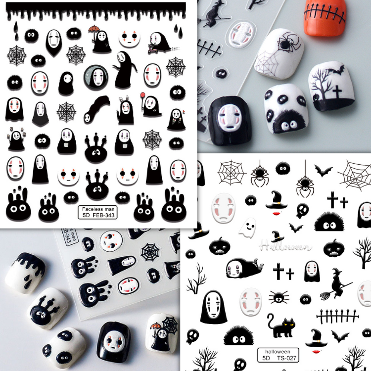 Sticker nổi 5d | vô diện đáng yêu | hình dán móng tay
