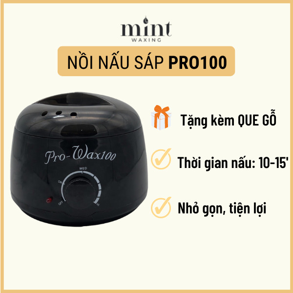Nồi nấu sáp wax lông prowax 100, combo wax lông nách, tay chân, ria mép bikini