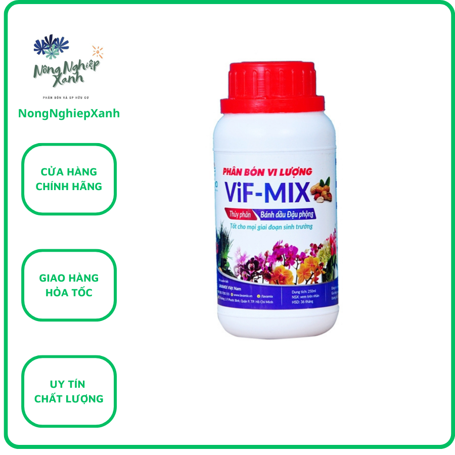 Phân Bón Vi Lượng Thủy Phân Bánh Dầu Đậu Phộng Chuyên Lan, Cây Kiểng VIF MIX Tốt Cho Mọi Giai Đoạn- Chai 250ml