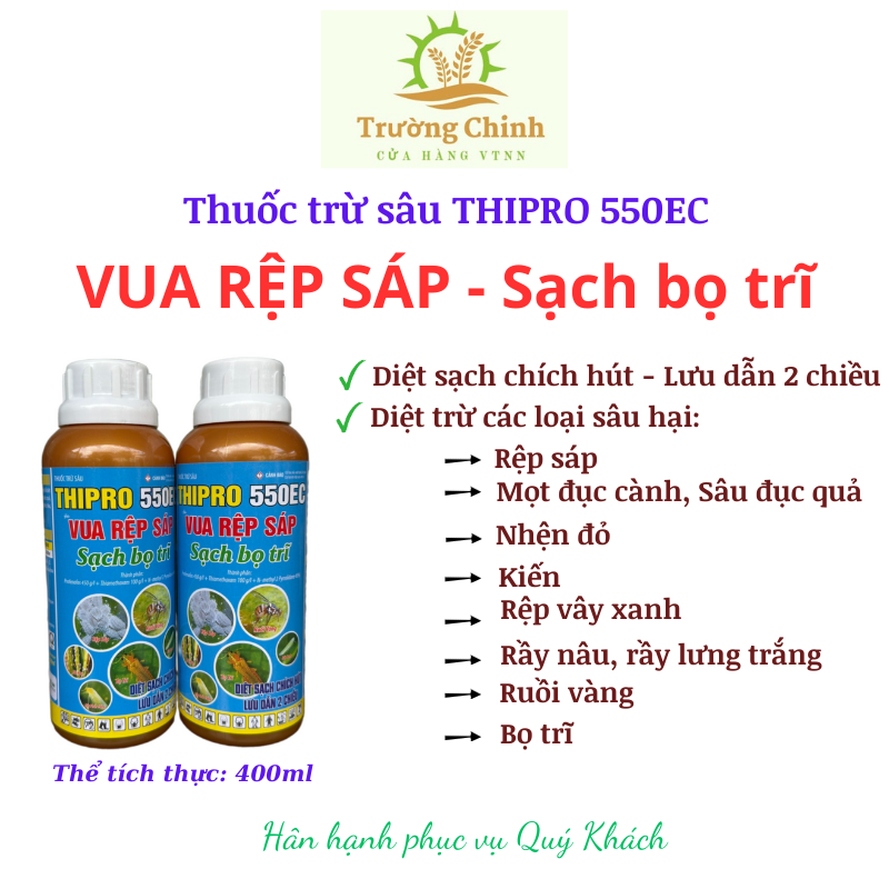Thuốc trừ sâu THIPRO 550EC - VUA RỆP SÁP - Sạch bọ trĩ _Rệp sáp, Ruồi vàng, Rầy nâu, Rầy lưng trắng, Rầy xanh, Sâu đục, Nhện đỏ, Kiến