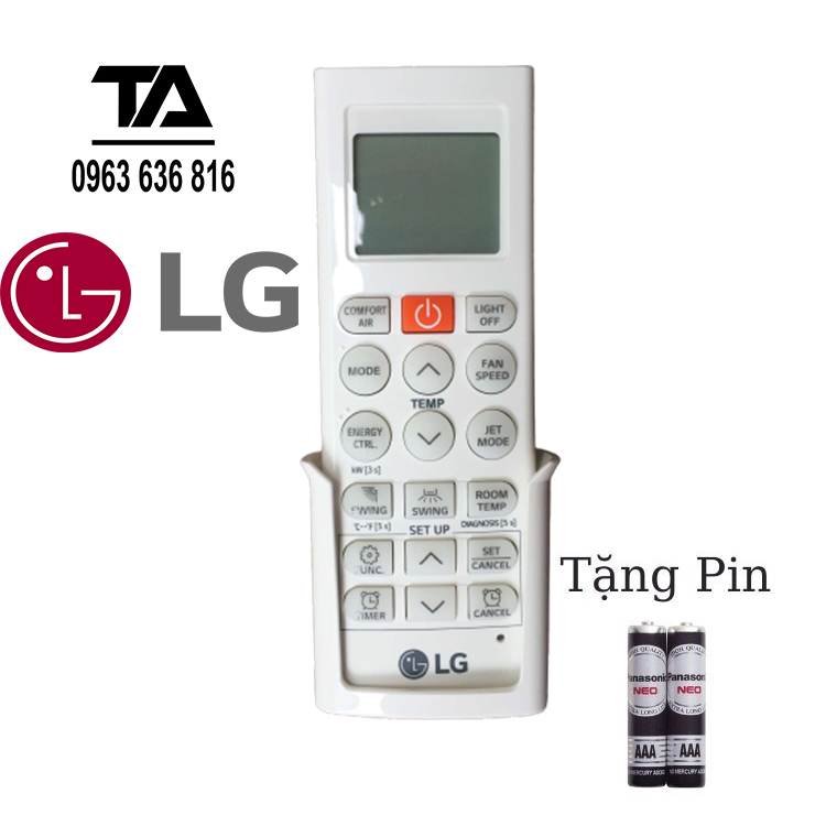 Remote máy lạnh lg ✔ điều khiển điều hòa lg inverter - chính hãng tặng kèm pin + đế treo tường