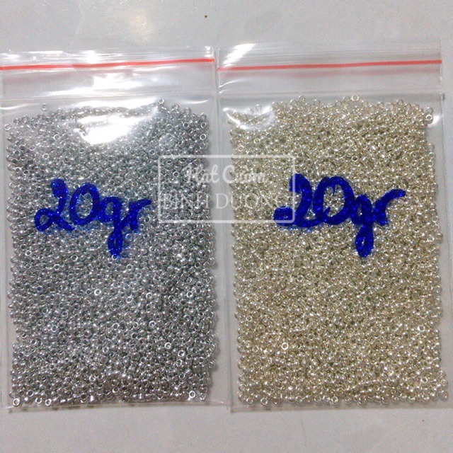 3000 hạt tấm xi xịn màu bạc trắng, bạc kem, xi vàng và xi vàng đồng gói khoảng 20gr