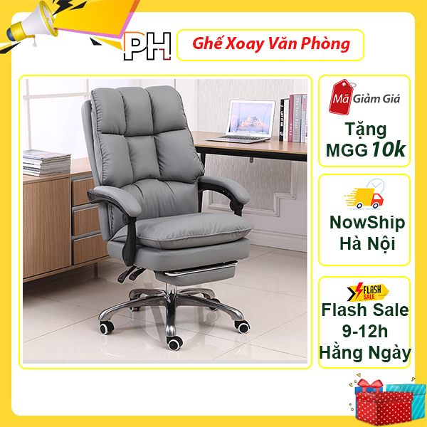 Ghế giám đốc cao cấp - Ghế xoay văn phòng da PU cao cấp có để chân ngả 170 độ Ghế thư giãn - Ghế gaming - Ghế đọc sách thư giãn