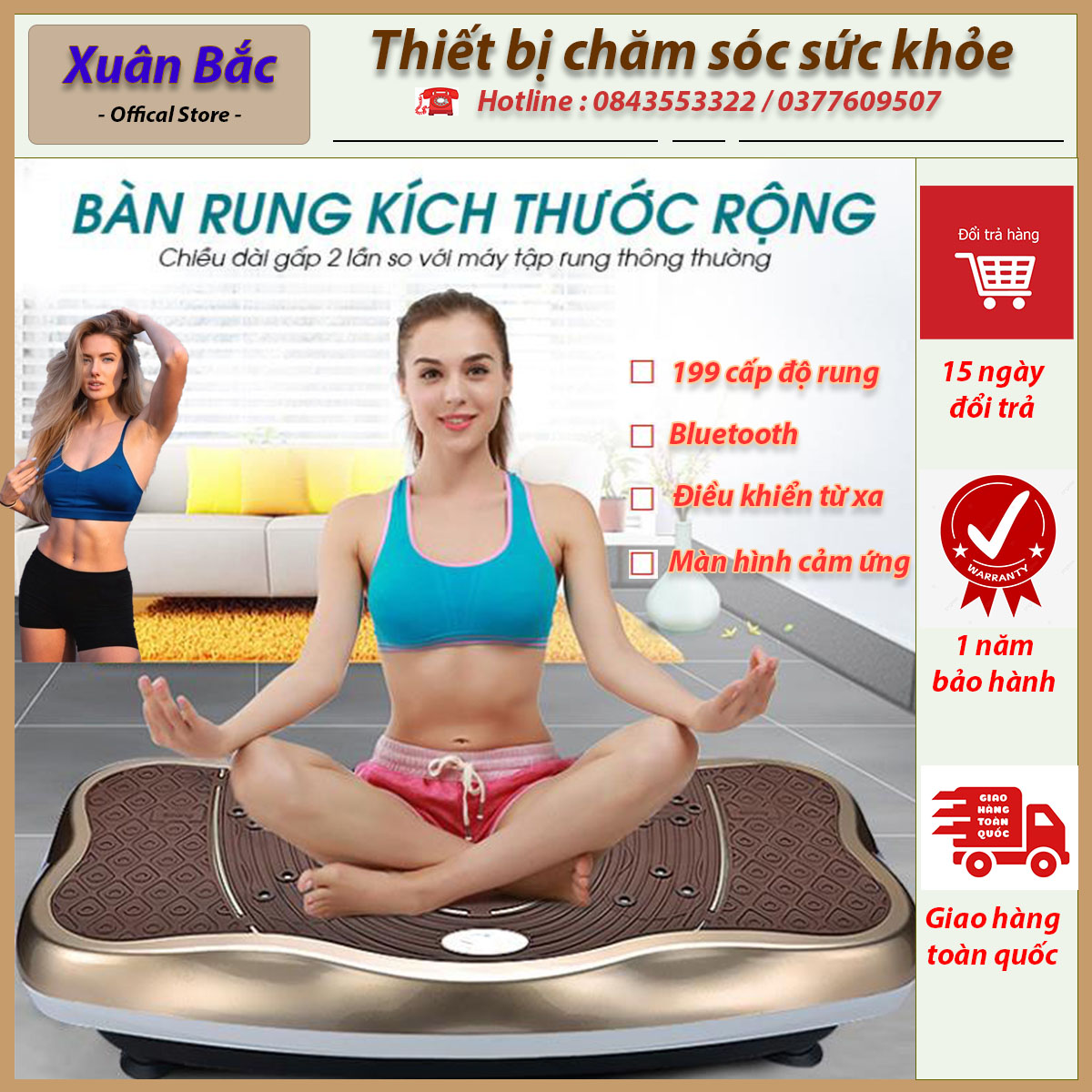 Máy Rung Toàn Thân 199 Cấp Độ - Máy Rung Tập Bụng - Máy Tập Thể Dục Tại Nhà - Máy Rung Giảm Mỡ Bụng