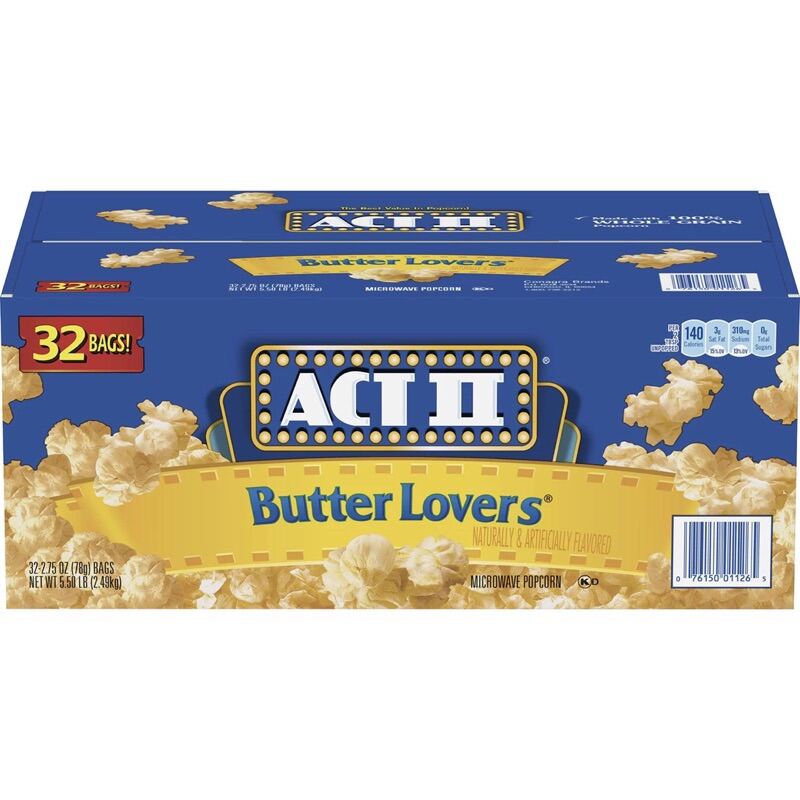 Bắp nổ act ii butter lovers 3 gói 78g