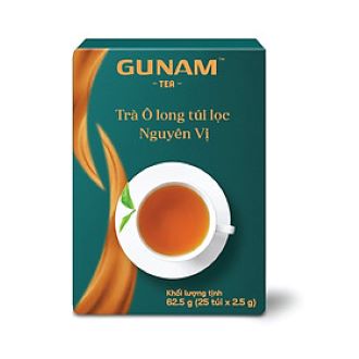 Trà Olong túi lọc GUNAM nguyên vị trà tươi hộp 25 gói x 2,5g