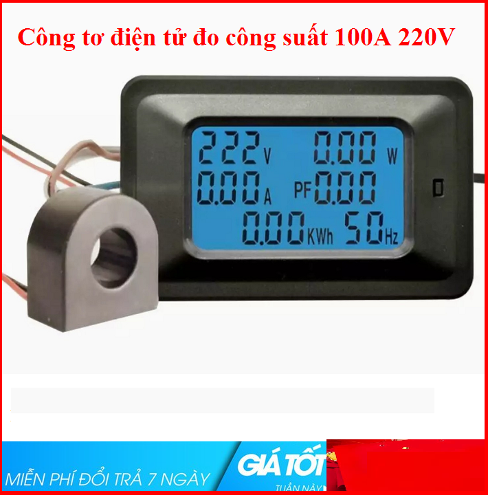 đồng hồ 6 thông số 100A Công tơ điện tử thiết bị đo công suất