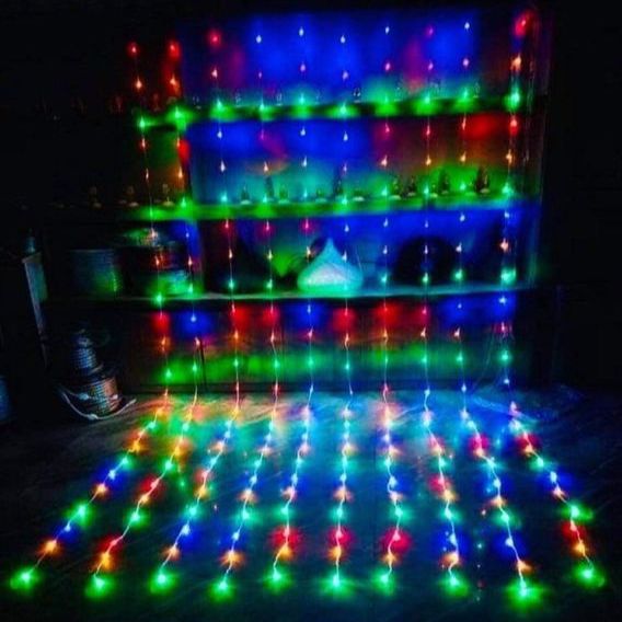 Đèn led thác nước thả mành kiểu mưa rơi 10 sợi 2m
