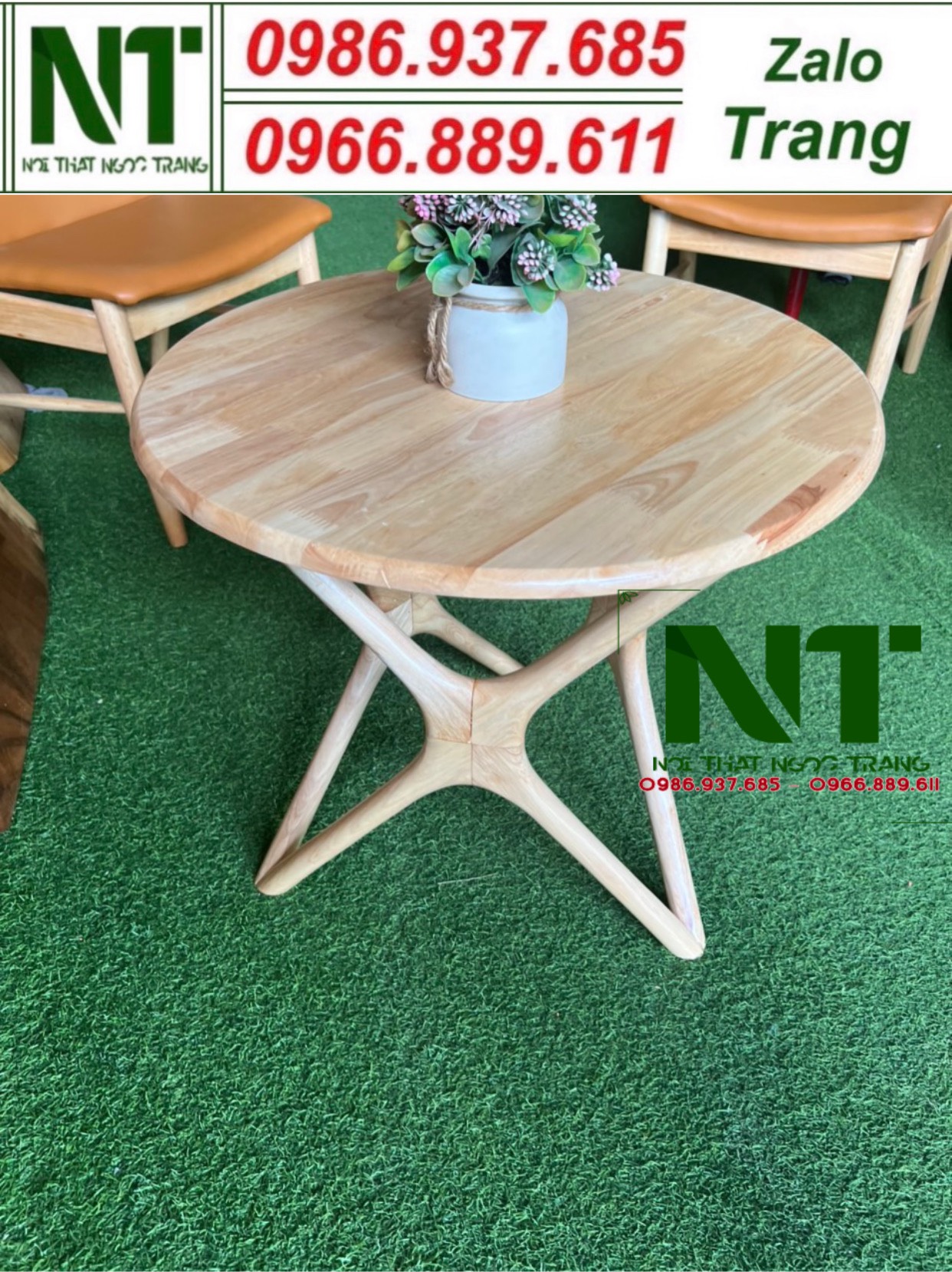Bàn tròn gỗ sofa thanh lý - Bàn trà cafe thanh lý