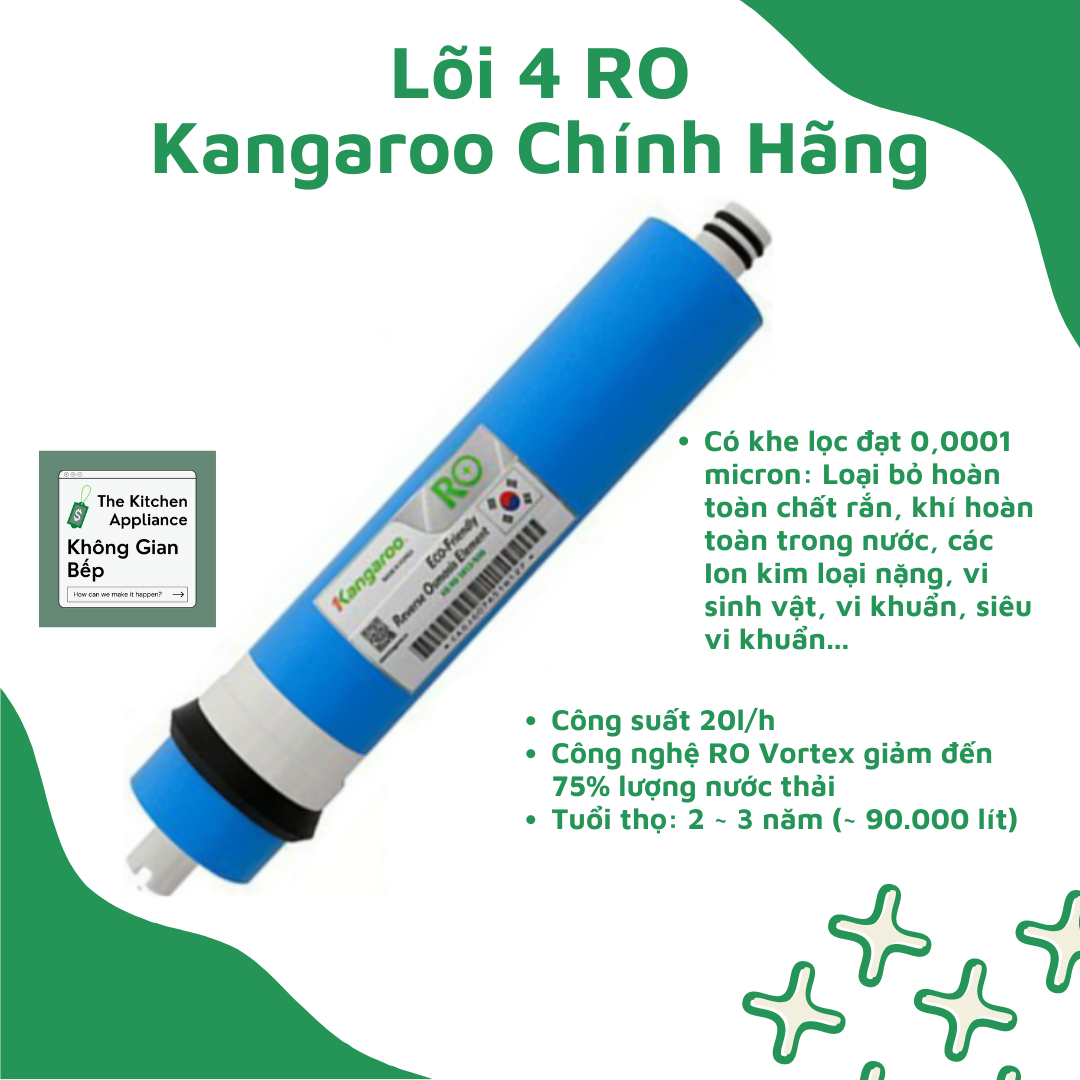 Lõi lọc nước ro kangaroo - màng ro cộng nghệ lọc nước tinh khiết áp dụng cho nhiều loại máy lọc nước
