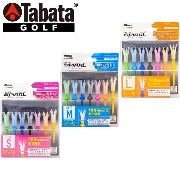 Tee nhựa golf 7 chiếc đầu mềm nhật bản tabata gv1419 s chính hãng nhiều kích thước, que đỡ bóng golf, tee phát bóng nhiều màu nổi bật