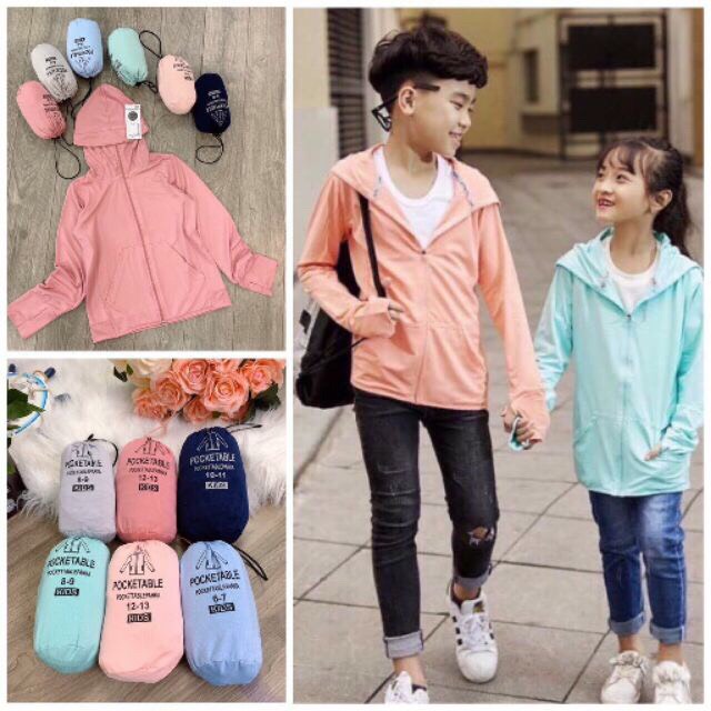 [HOT TREND] LOẠI 1-ÁO KHOÁC LƯỚI THÔNG HƠI MẪU UNISEX POC-KET CHO BÉ TRAI VÀ GÁI 10-18KG KISS PLAZA