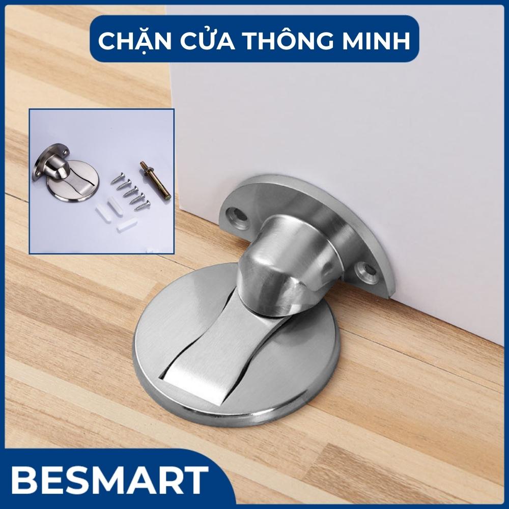 Chặn cửa hít nam châm dán sàn - kèm miếng dán 3m & ốc vít