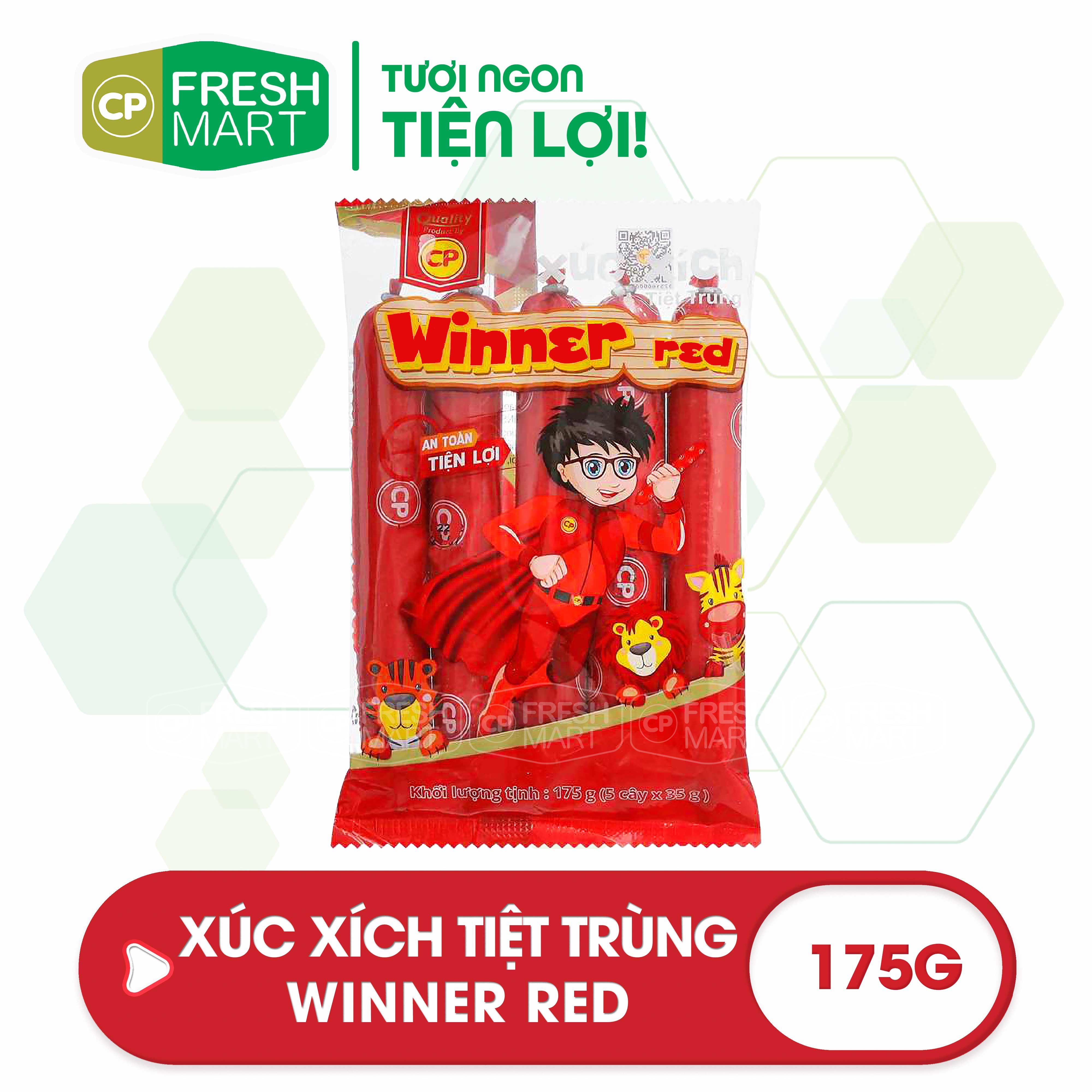 [Giao HCM] Xúc xích Tiệt trùng CP Winner Red 175g - Gói 5 cây - Xúc Xích CP Foods - Thơm ngon tiện l