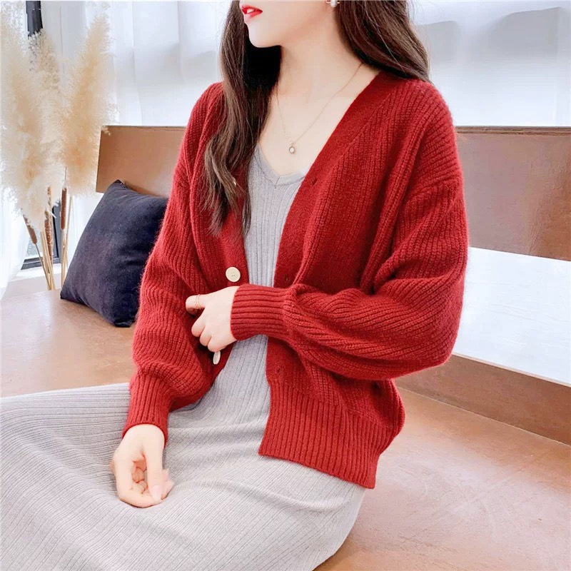 Áo khoác len nữ cardigan form rộng kiểu dáng hàn quốc đẹp