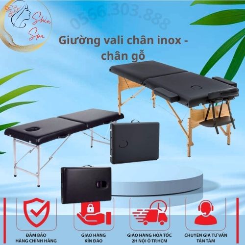 Giường vali chân inox | giường vali chân gỗ chắc chắn chình được cao thấp full phụ kiện