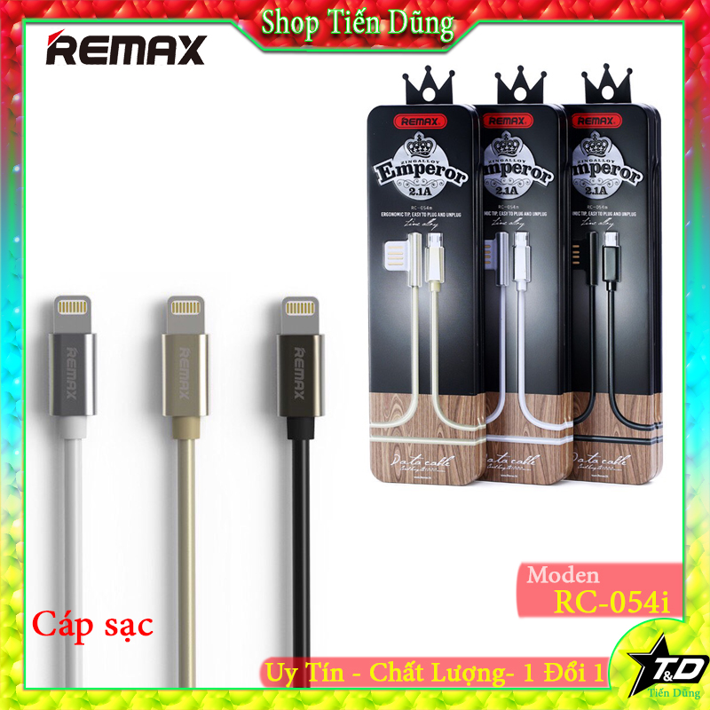 Dây sạc iPhone Remax RC 054i hàng có hộp sặc dựng dây dẻo - Cáp sạc lightning chữ T Remax 054i