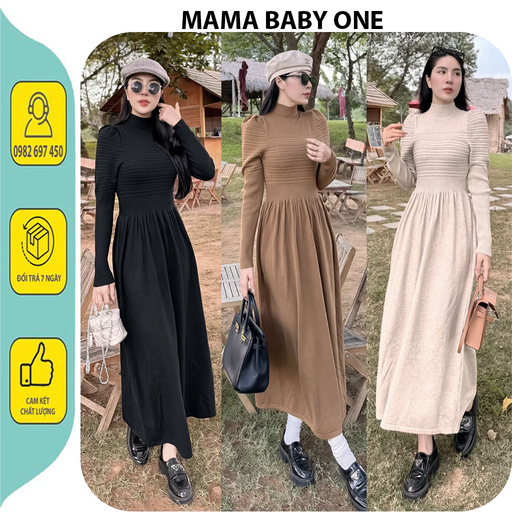 V683 ĐẦM VÁY LEN QUẢNG CHÂU THỜI TRANG CÔNG SỞ DỰ TIỆC MÙA ĐÔNG- ĐẦM BẦU DÁNG BABAY DOLL THIẾT KẾ CÁCH ĐIỆU FRE SIZE