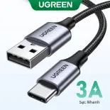 Cáp Sạc Nhanh UGREEN 3A USB C Type C Cho Samsung S23/S22, Xiaomi 11t/12t, Redmi Note 11, iPad - Màu Đen, Cáp Mạng Đa Năng