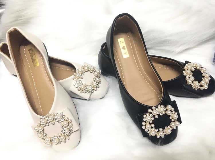 [Sẵn] Giày búp bê khoá ngọc tròn (Hàng QC)