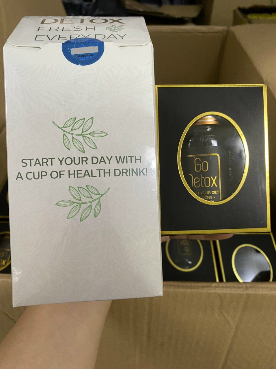 [HCM]bộ trà giảm cân go mẫu mới tặng trà detox