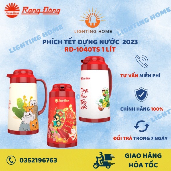 Phích rạng đông 1 lít rd 1040 ts giữ nóng lâu từ 8-10 tiếng mẫu 2023