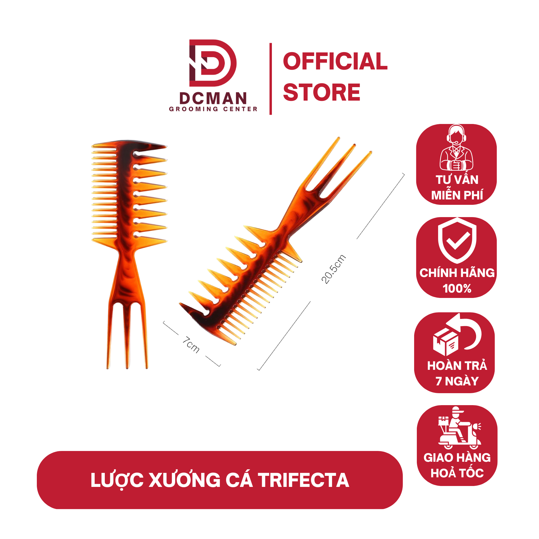 Lược chải tóc xương cá tạo Texture Trifecta