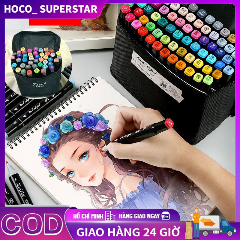 🐬Bút dạ 60 cây sét combo 60 chiếc bút nhiều màu cho bé tập tô màu tập viết vẽ sáng tạo