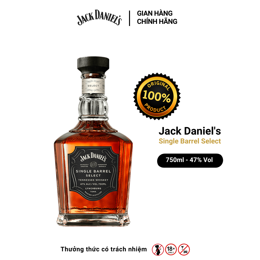 Rượu Whiskey Jack Daniel's Single Barrel Select Nồng Độ Alc 47% 750ml [Có kèm hộp]