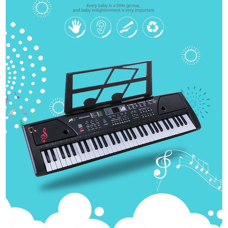 Organ, 61-Key Electronic Piano Model Ms6102 for Finger Training for Children, Electric Piano with Charger and Microphone for Beginners - 2