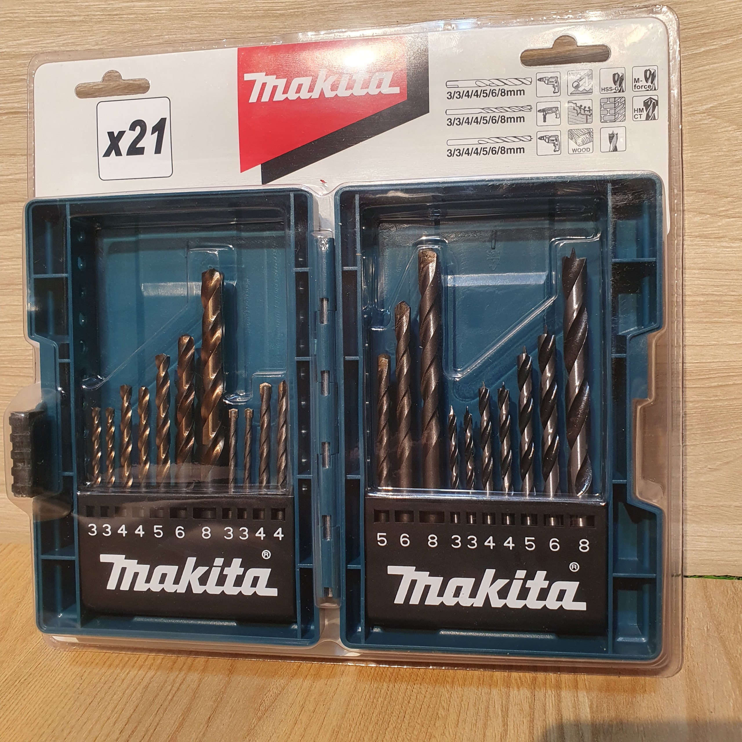 Bộ mũi khoan kim loại - tường - gỗ 21 cái makita b-44884