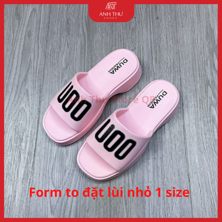 Dép nữ quai ngang đế xuồng cao 3cm chống trơn trượt chất liệu EVA nhẹ mềm mang êm chân phom dép to đặt lùi nhỏ lại 1 size màu Đen, Xanh, Kem, Hồng, Trắng size từ 36 đến 39