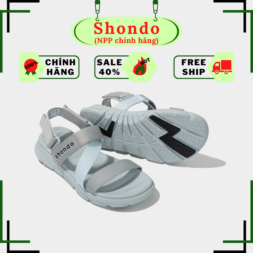 Giày Sandals Nam Nữ SHONDO F6 SPORT- XANH DA TRỜI F6S2011, SANDAL đi học, đi chơi, sandals thường ngày